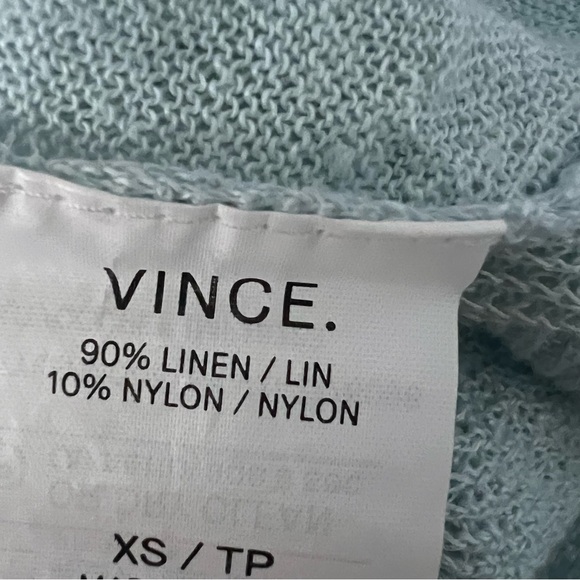 Vince 100% Linen Beachy Casual Pullover Sweater Light Blue SZ XS - Picture 8 of 10